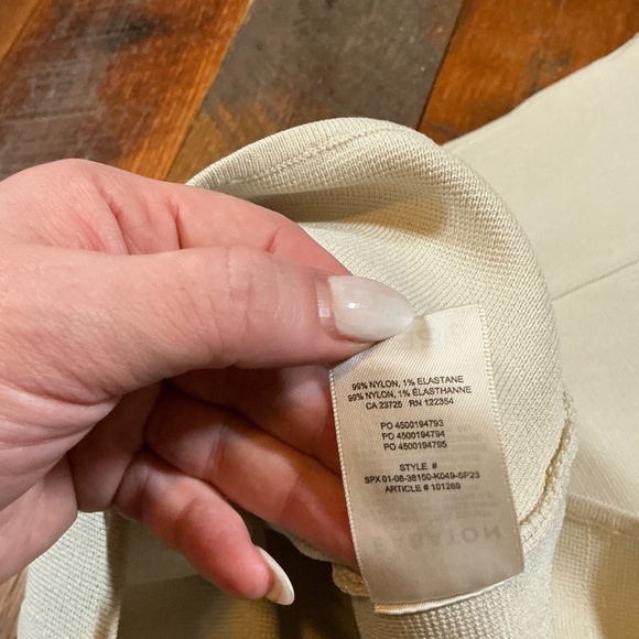 Babaton Sculpt Knit Square Neck Dress Cream Beige Bodycon Size Small - Picture 2 of 7